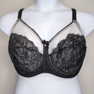 Wacoal‎ Retro Chic Bra Size 42DDD Full Figure Underwire 855186 Black Lace